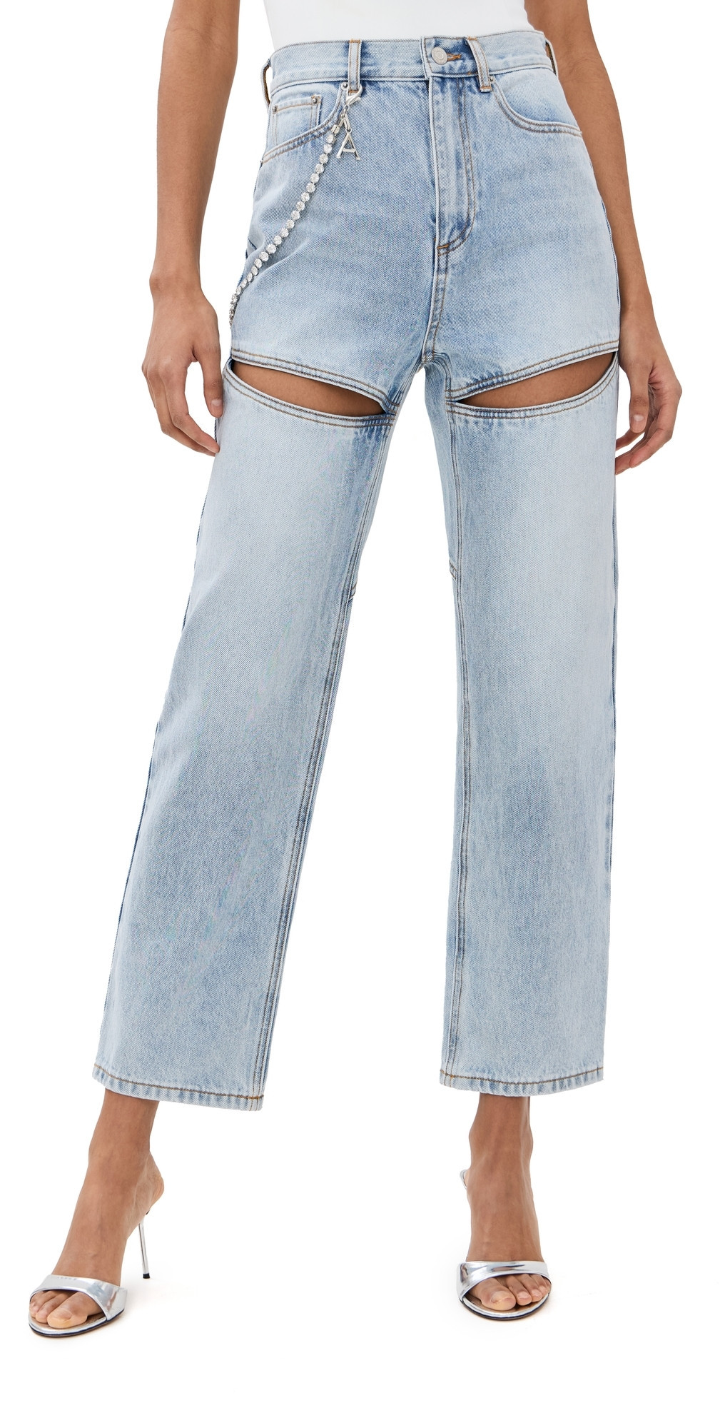AREA Slit Jeans Light Blue 26 | Shopbop