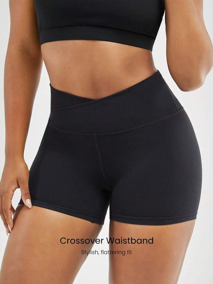 GLOWMODE 4.3" FeatherFit™ Crossover Cutie Cycling Shorts Breathable Cycling Running Gym Workout | SHEIN