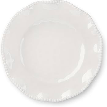 Perlette Off-White Melamine Dinner Plates – Set of 4, 11" Elegant Beaded Design, Unbreakable & ... | Amazon (US)