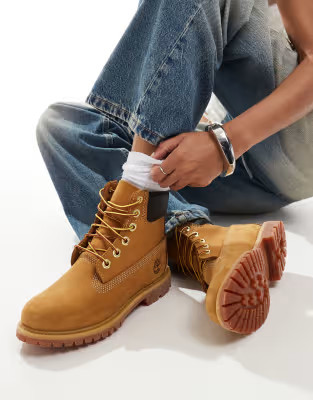 Timberland 6 inch premium boots in wheat nubuck leather | ASOS (Global)