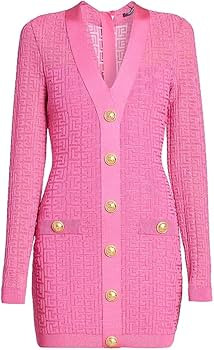 Amazon.com: Balmain, Logo Knit Bodycon Minidress, 40 (8), Pink Silver : Amazon Luxury | Amazon (US)