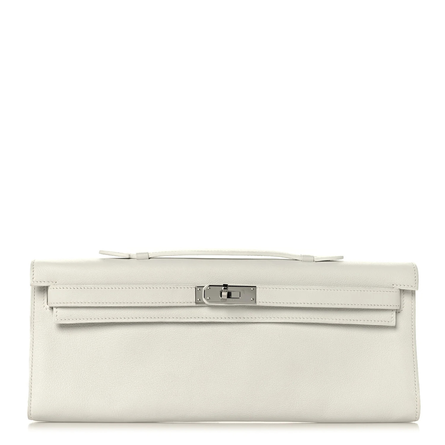 Swift Kelly Cut Clutch Pochette White | FASHIONPHILE (US)