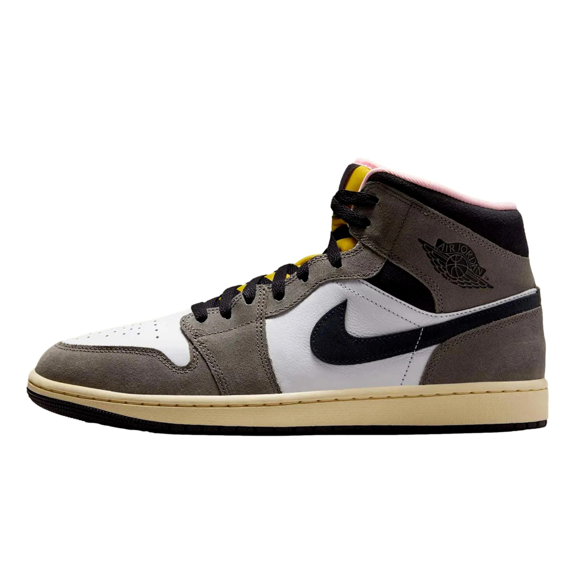 Men's Nike Air Jordan 1 Mid SE White / Oil Grey - Cave Stone HQ2011-100 | Shop Simon