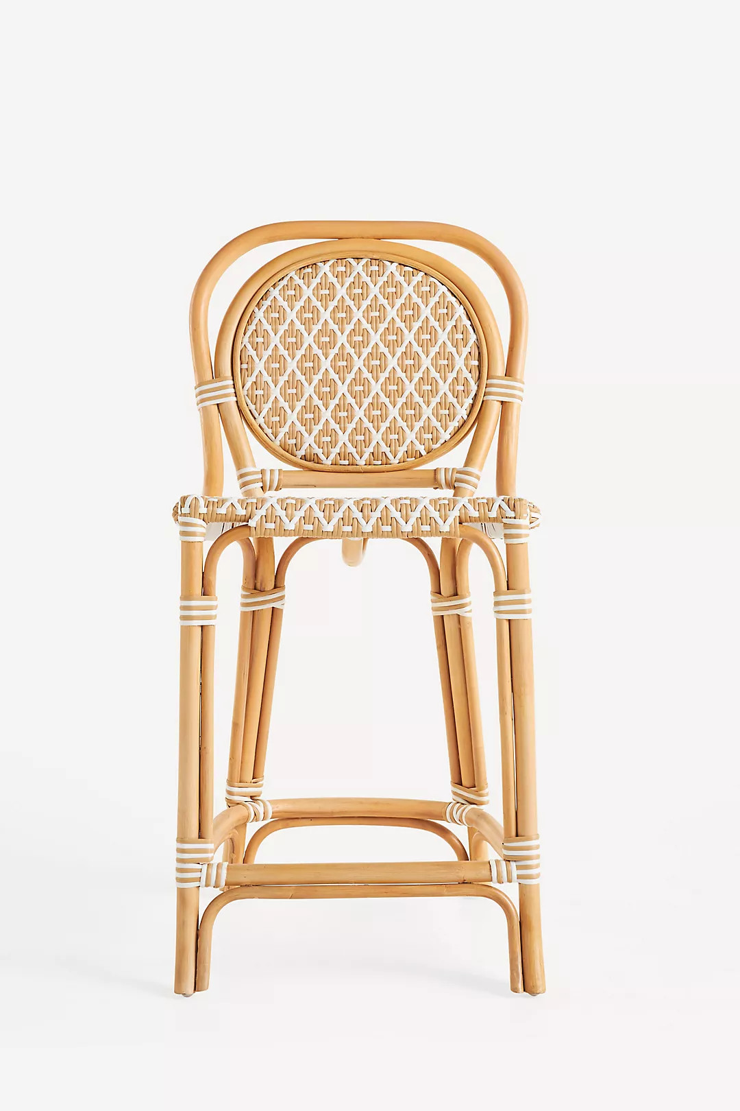 Coastal Rattan Bistro Counter Stool Chair | Anthropologie (US)