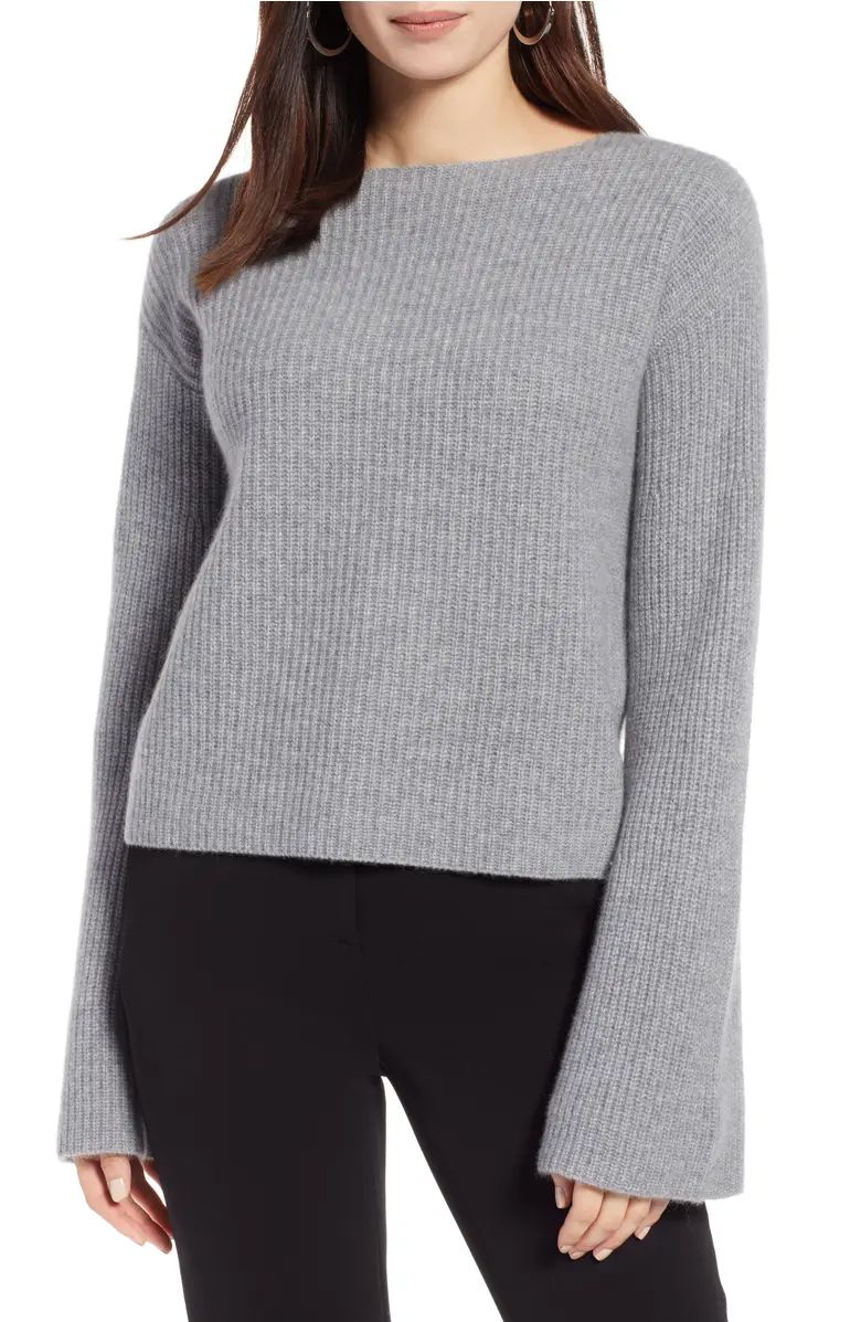 Halogen® Bell Sleeve Cashmere Sweater (Regular & Petite) | Nordstrom