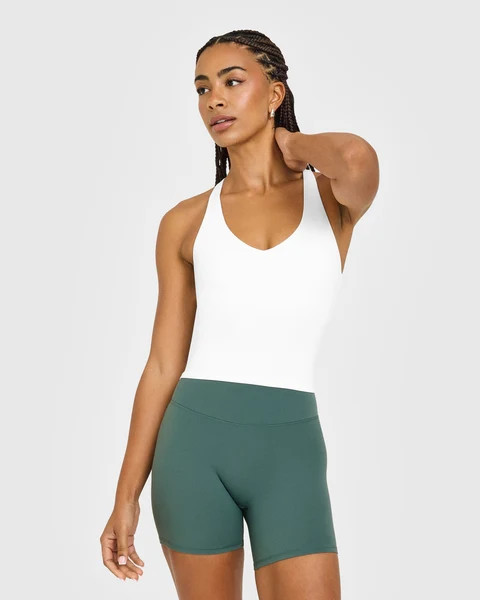 SoftMotion™ Racer Back Mid Vest With Built in Bra Shelf 
 White | Oner Active (UK / US)