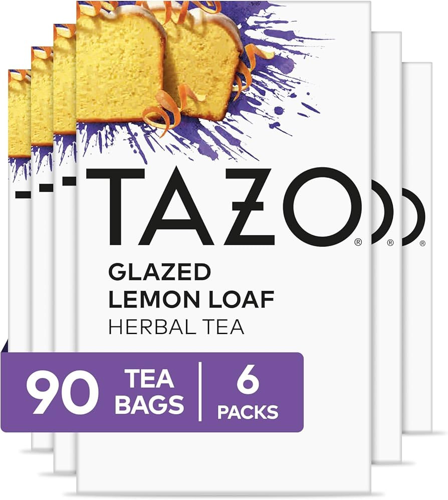 TAZO Dessert Delights Glazed Lemon Loaf Herbal Tea Bags, Aromatic Blend, Caffeine-Free, 90 Total ... | Amazon (US)