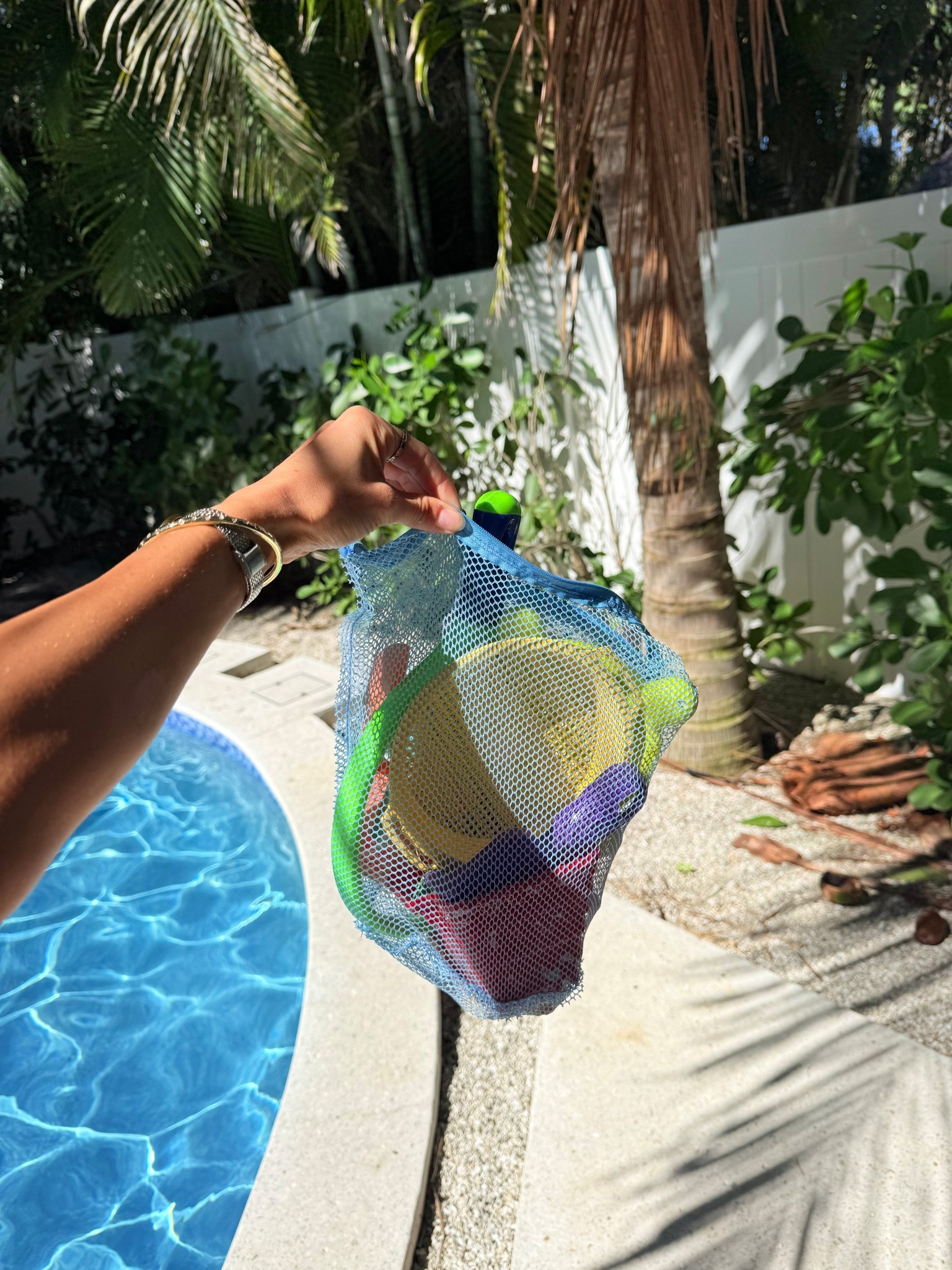These Mesh bags from Amazon are great for carrying toys and wet swimwear. ￼

#LTKSeasonal #LTKSwim #LTKKids