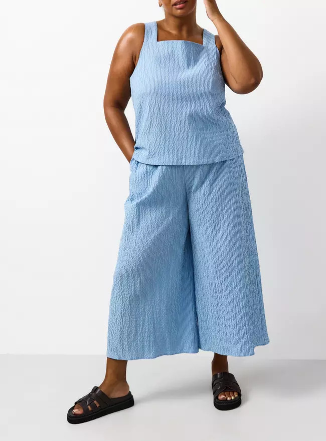 Buy Blue Stripe Print Wide Leg Culottes 8 | Co-ords | Tu | Tu Clothing