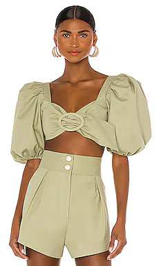 Muguet Solid Cropped Blouse
                    
                    ADRIANA DEGREAS | Revolve Clothing (Global)