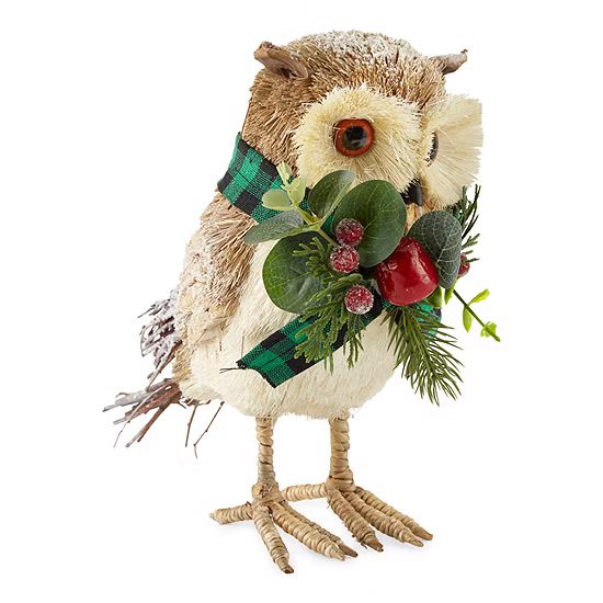 North Pole Trading Co. Woodland Retreat 8.25" Sisal Owl Christmas Tabletop Decor | JCPenney