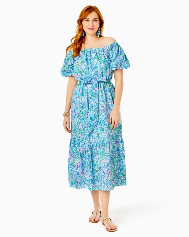 Tamie Off-the-Shoulder Midi Dress | Lilly Pulitzer