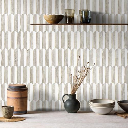 Vamos Peel and Stick Backsplash Seamless Tile for Kitchen and Bathroom,White and Beige Slate PVC ... | Amazon (US)