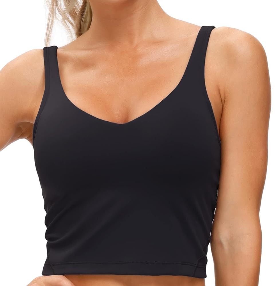 THE GYM PEOPLE Womens' Sports Bra Longline Wirefree Padded with Medium Support | Amazon (US)