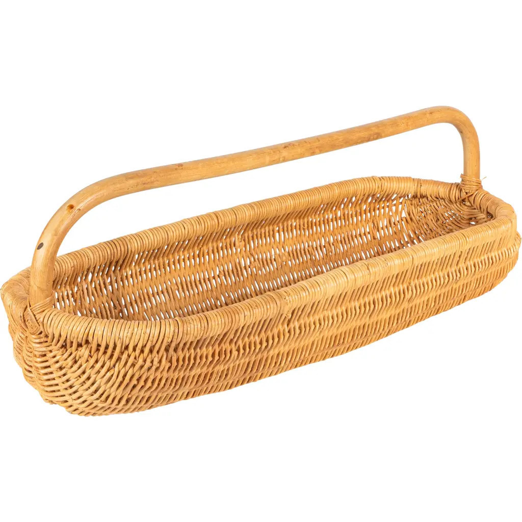 Storied Home Woven Rattan Basket with Handle in Natural at Nordstrom | Nordstrom