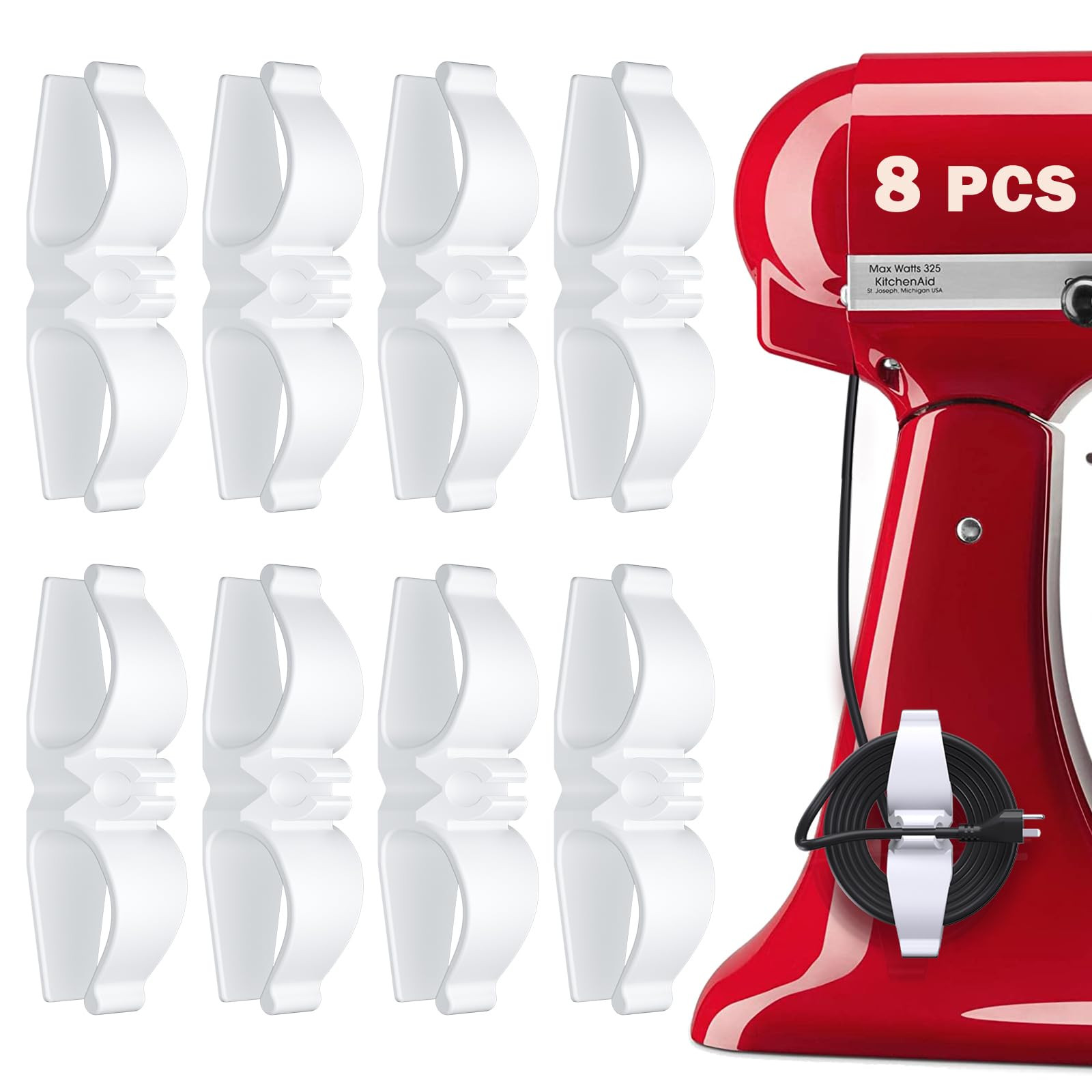 Cord Organizer for Appliances, 8 Pack Upgraded Kitchen Appliance Cord Organizer Stick On Applianc... | Amazon (US)