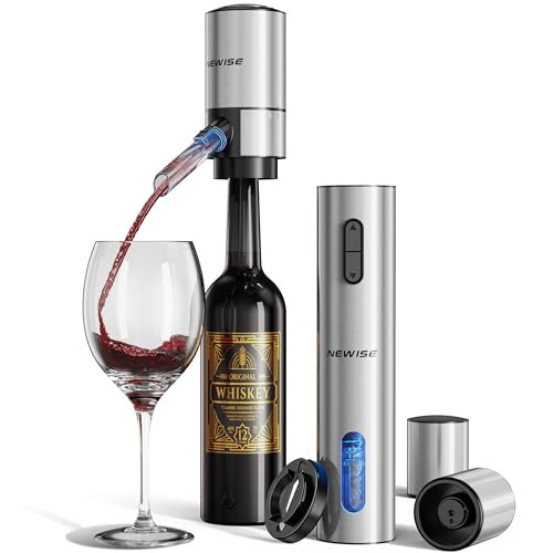 Newise Rechargeable Electric Wine Gift Set: Wine Opener, Aerator, Vacuum Stoppers & Foil Cutter - Wine Lovers Gifts for Women Men, Home Bars, Outdoor Parties | Amazon (US)