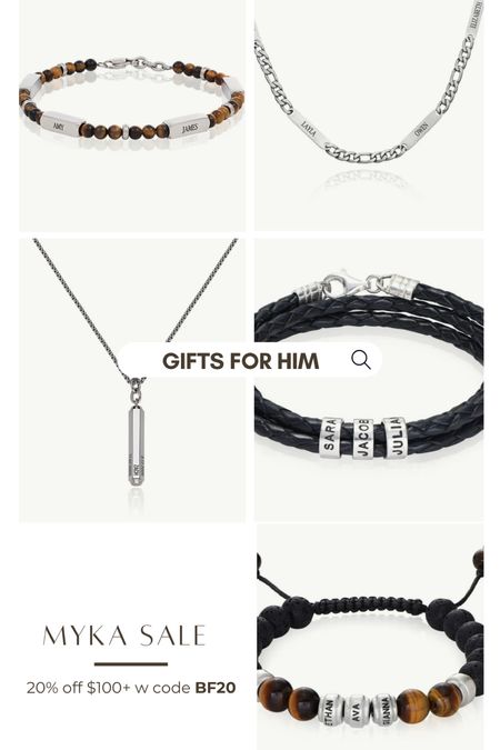 MYKA Black Friday sale 20% off w code BF20 
Gifts for him
Men’s jewelry 
Men’s gifts 

#LTKGiftGuide #LTKsalealert #LTKCyberWeek