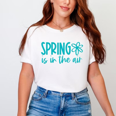 Simply Sage Market Spring Is in the Air Garment Dyed Tee - M - White | Target