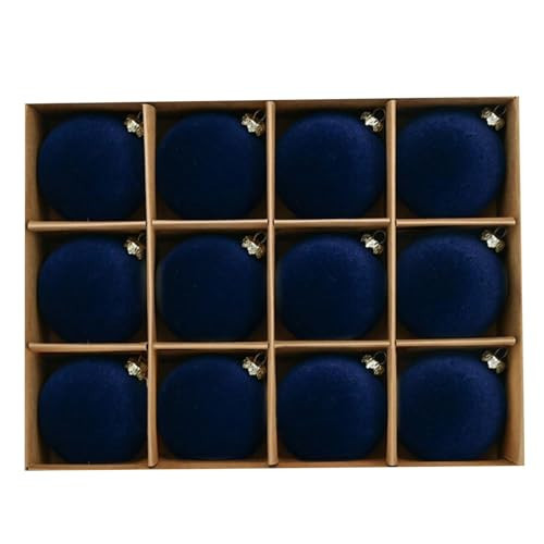Velvet Christmas Ornaments Balls, Christmas Tree Ornaments Velvet Balls,Christmas Decorations 12 Pcs 2.4in Bulk Flocked Shatterproof Xmas Bulbs Decorations Set (H) | Amazon (US)