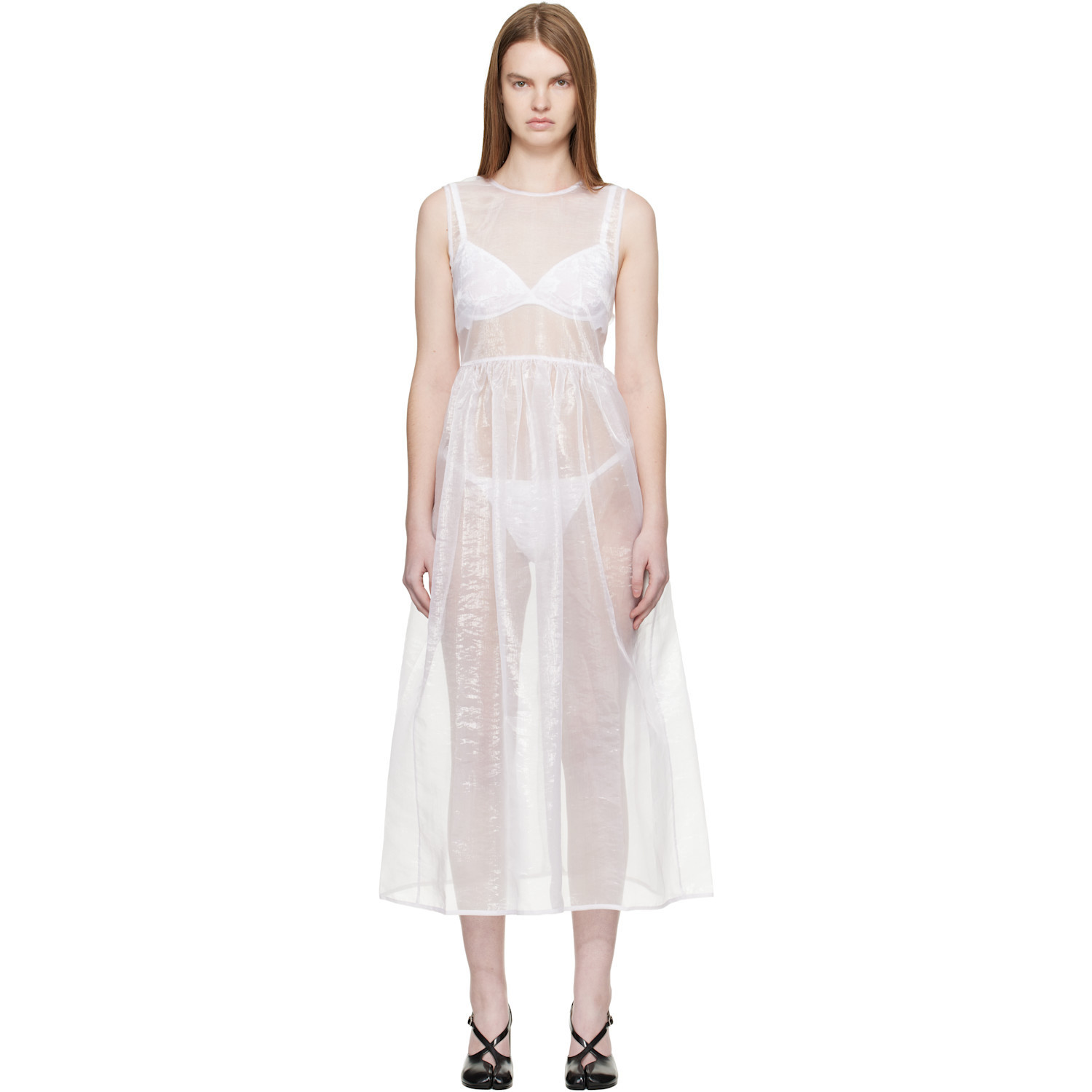 Cecilie Bahnsen White CBcamillia Midi Dress | SSENSE