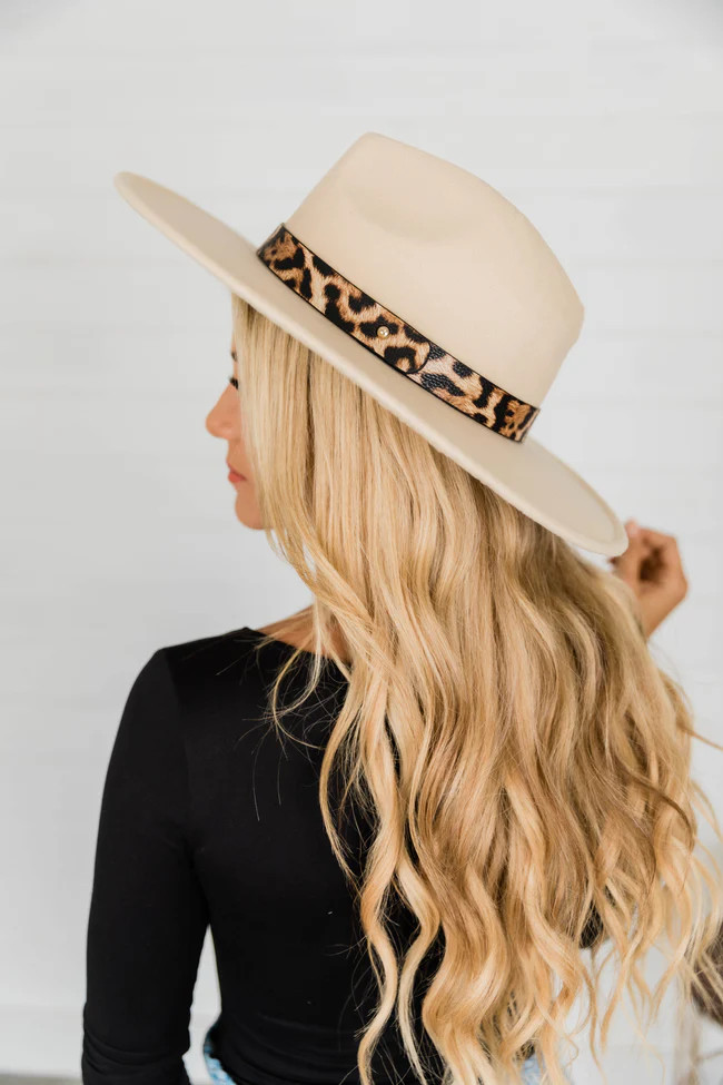 Never Alone Wide Brim Fedora Hat Beige | The Pink Lily Boutique