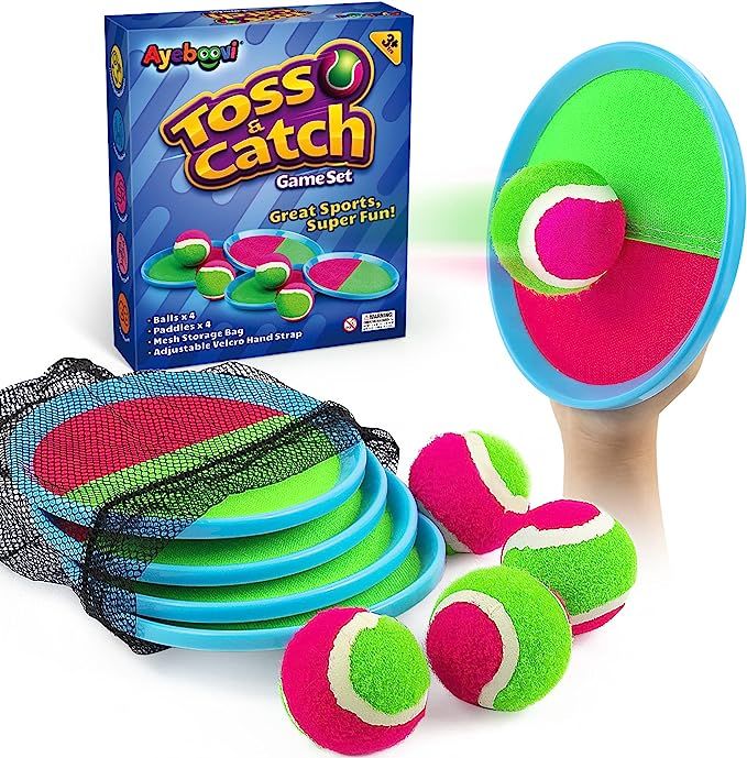 Ayeboovi Toss and Catch Ball Game Outdoor Toys for Kids Beach Toys Pool Toys Outdoor Yard Games f... | Amazon (US)