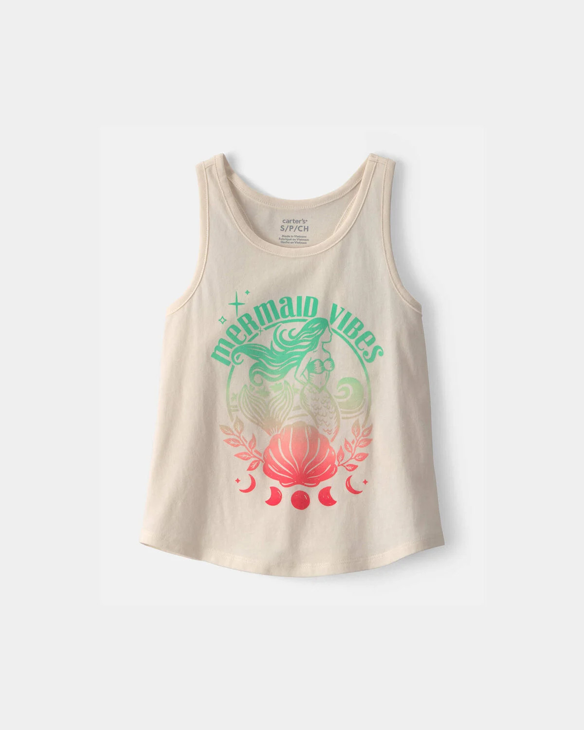 Girls 'Mermaid Vibes' Ombre Graphic Tank - Cream | Carter's Inc