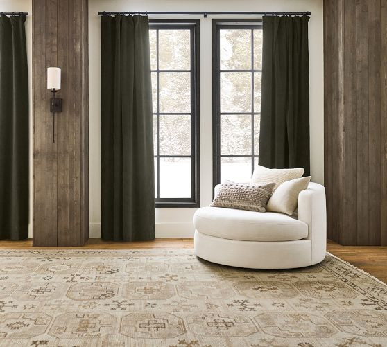 Custom Velvet Twill Blackout Curtain - Moss | Pottery Barn (US)