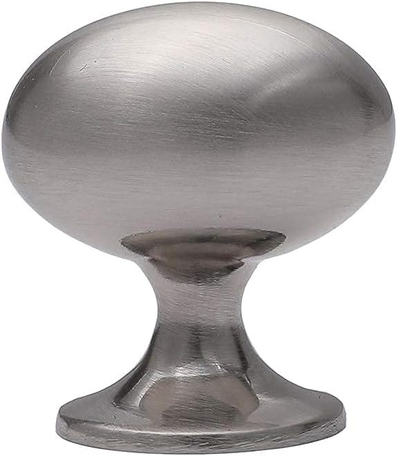 Cabinet Hardware Oval Mushroom Knob - 1-2/5" Diameter 36mm, 10 Pack Satin Nickel | Amazon (US)