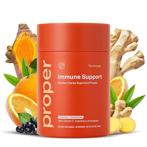 Proper, The Oranges Nutrient-Dense Superfood Powder for Immune Support & Gut Health - Elderberry, Vitamin C, Zinc & Echinacea Supplement Complex Enhanced with Probiotic Digestive Blend | Amazon (US)