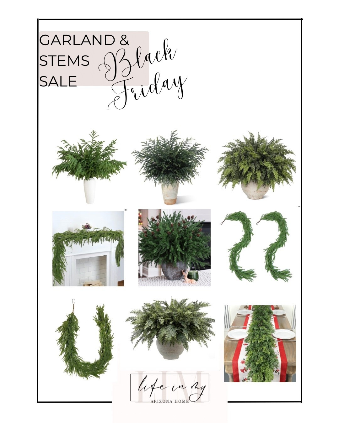 Black Friday garland and stems sale!  Follow @lifeinmyarizonahome on Instagram for more holiday ideas and inspiration. 

#holidaystems #holidaygarland #christmasdecor #christmasgreenery #garland 

#LTKHoliday #LTKCyberWeek #LTKSeasonal