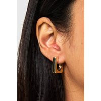 Womens Gold Square Hoop Earrings - One Size | boohoo (US & Canada)