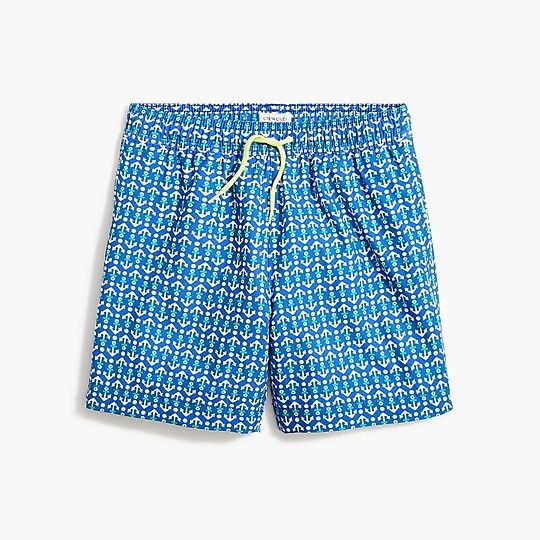 Boys' blue anchor swim trunk | J.Crew Factory