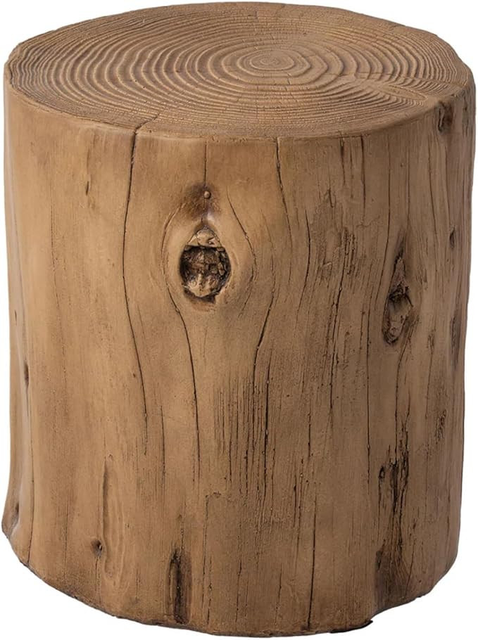 SUNBURY Outdoor Stump Side Table, Faux Wooden Concrete Side Table, Tree Stump Wooden Stool, Patio... | Amazon (US)