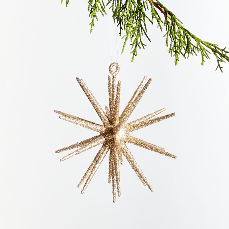 Gold Glitter 3D Star Christmas Tree Ornament + Reviews | Crate and Barrel | Crate & Barrel