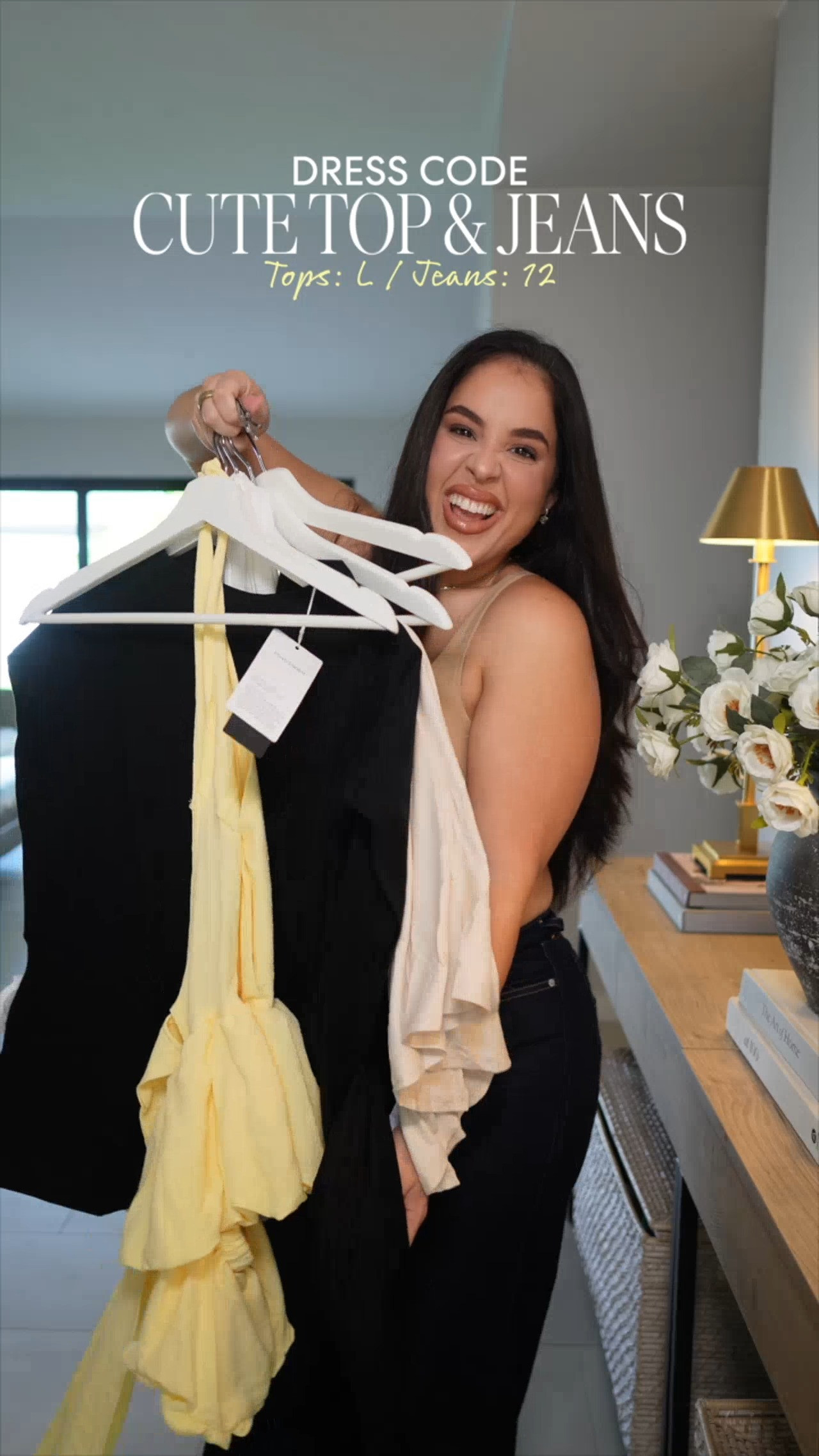 When the dress code is a cute top and jeans, Amazon comes through! 🚨 All tops in a size L // Jeans size 12 

 #LTKootd #LTKMidsize