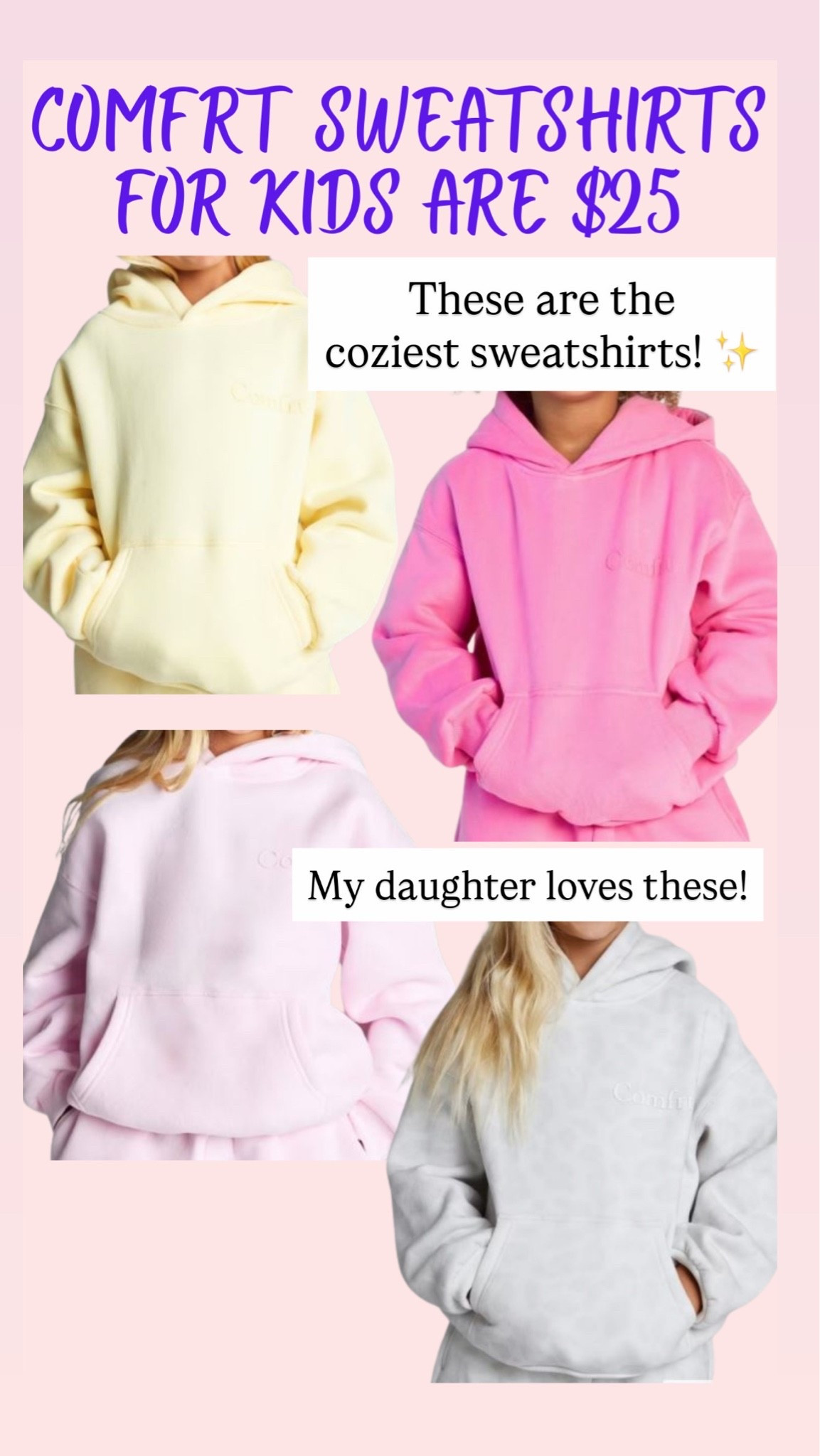 Comfrt sweatshirts for kids are $25!!!

#LTKKids #LTKSaleAlert