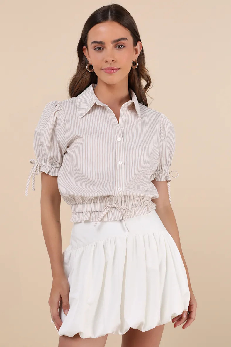 White Bubble-Hem Mini Skort | Lulus