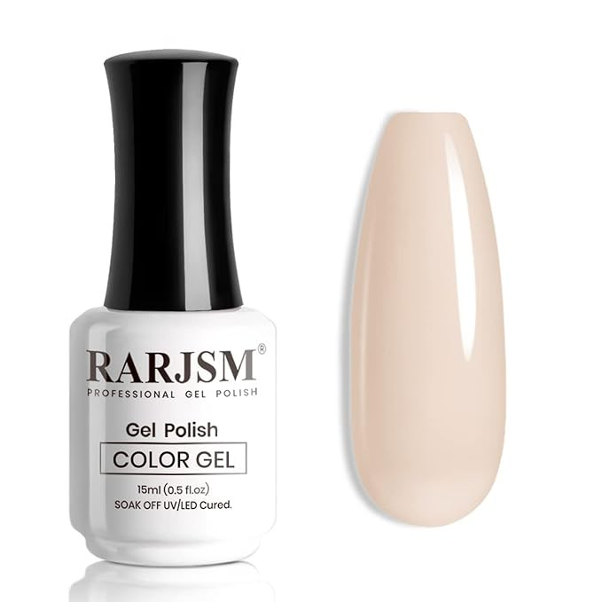 RARJSM Apricot Nude Gel Nail Polish,Neutral Sheer Cream Nude Gel Polish LED UV Curing Requires So... | Amazon (US)