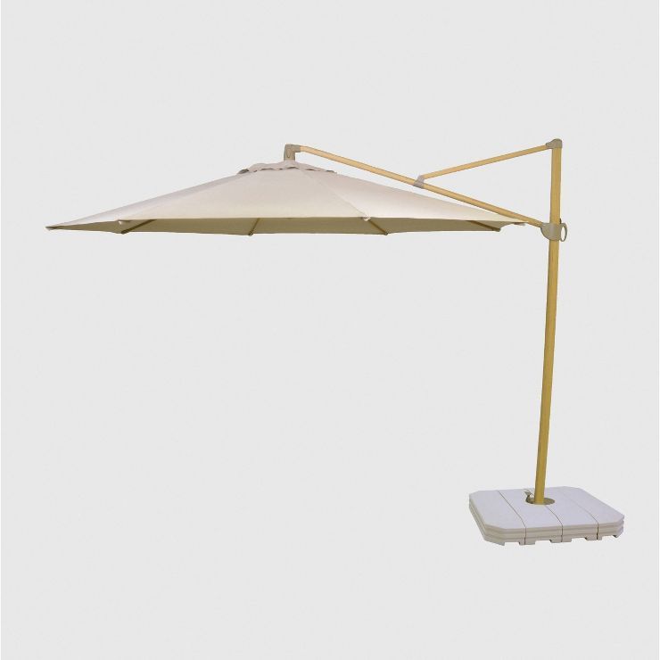 11' DuraSeason Fabric™ Offset Patio Umbrella - Light Wood Pole - Threshold™ | Target