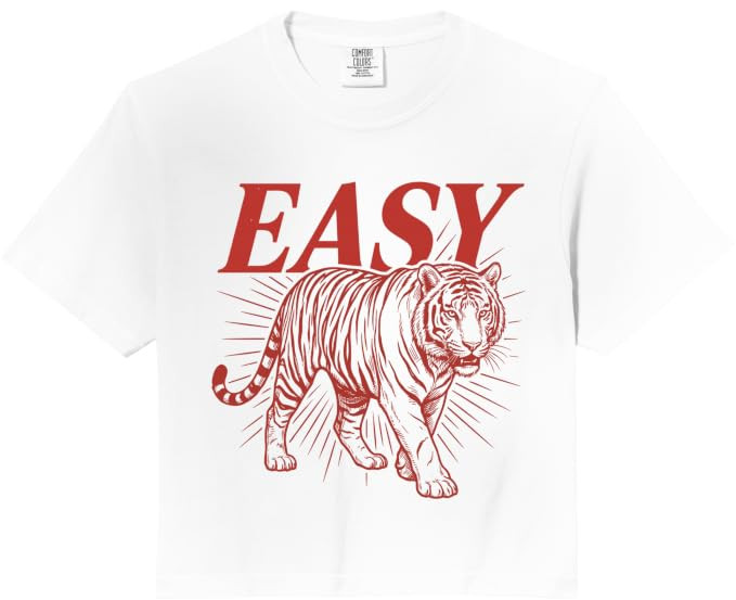 Easy Tiger Walking Vintage Distressed Graphic Comfort Colors Crop Top | Amazon (US)