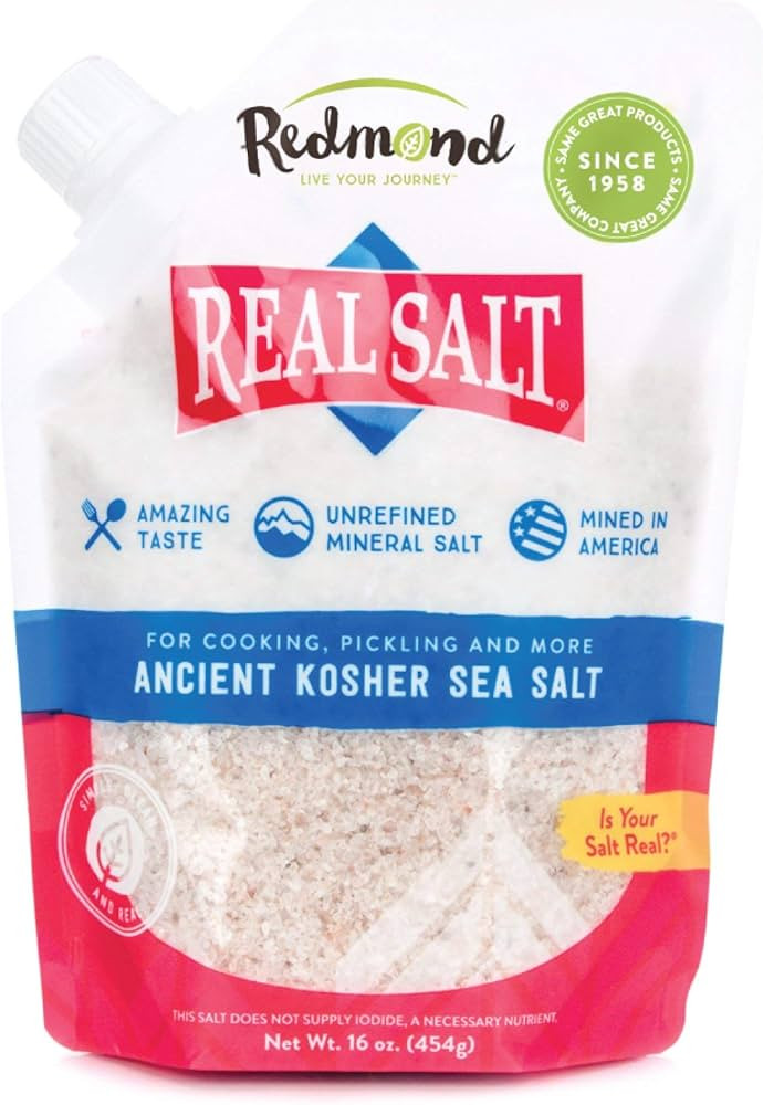 Redmond Real Sea Salt - Natural Unrefined Gluten Free Kosher, 16 Ounce Pouch (1 Pack) | Amazon (US)