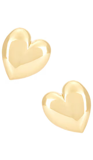 Puffy Heart Earrings in Gold | Revolve Clothing (Global)