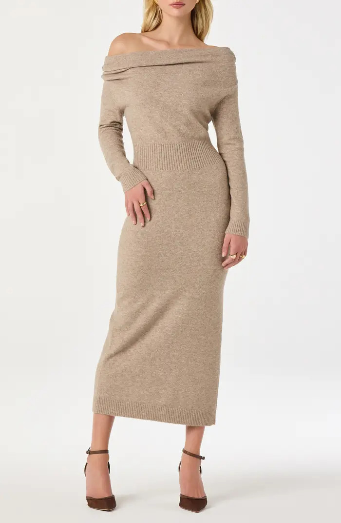 One-Shoulder Long Sleeve Sweater Dress | Nordstrom