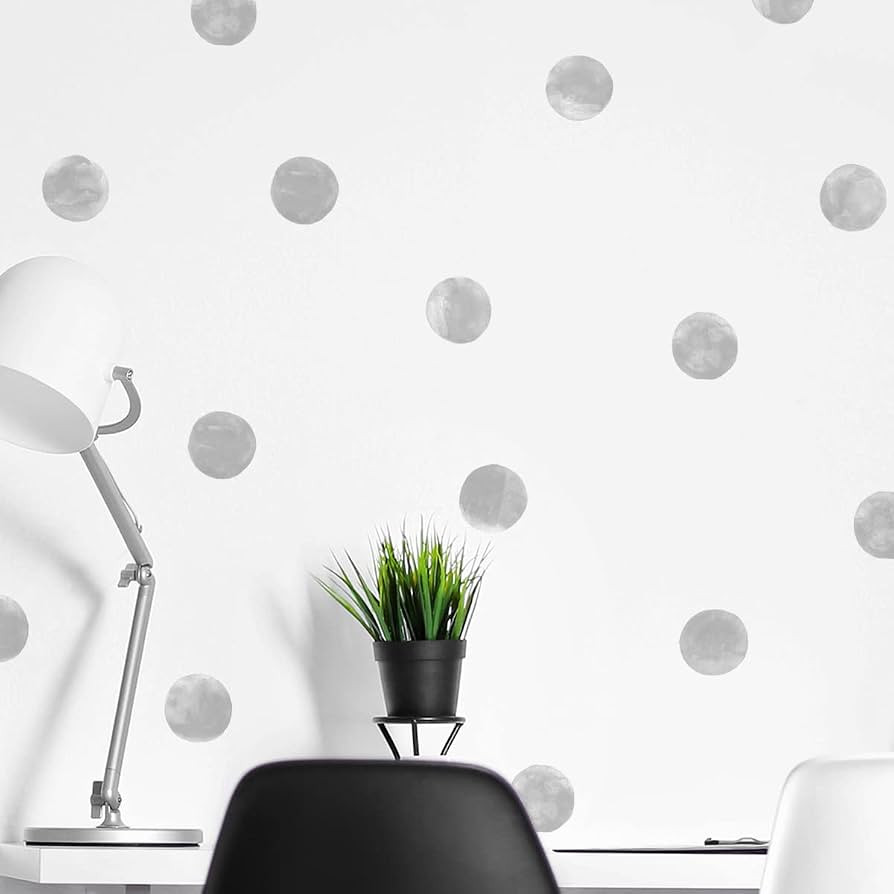 ROFARSO 120 Decals 2.2'' Gray Polka Dots Wall Decals Stickers DIY Removable Peel & Stick Wall Art... | Amazon (US)