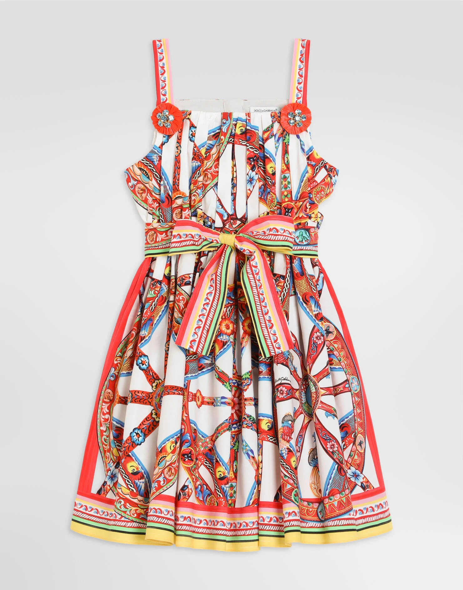 Carretto-print poplin dress | Dolce & Gabbana US