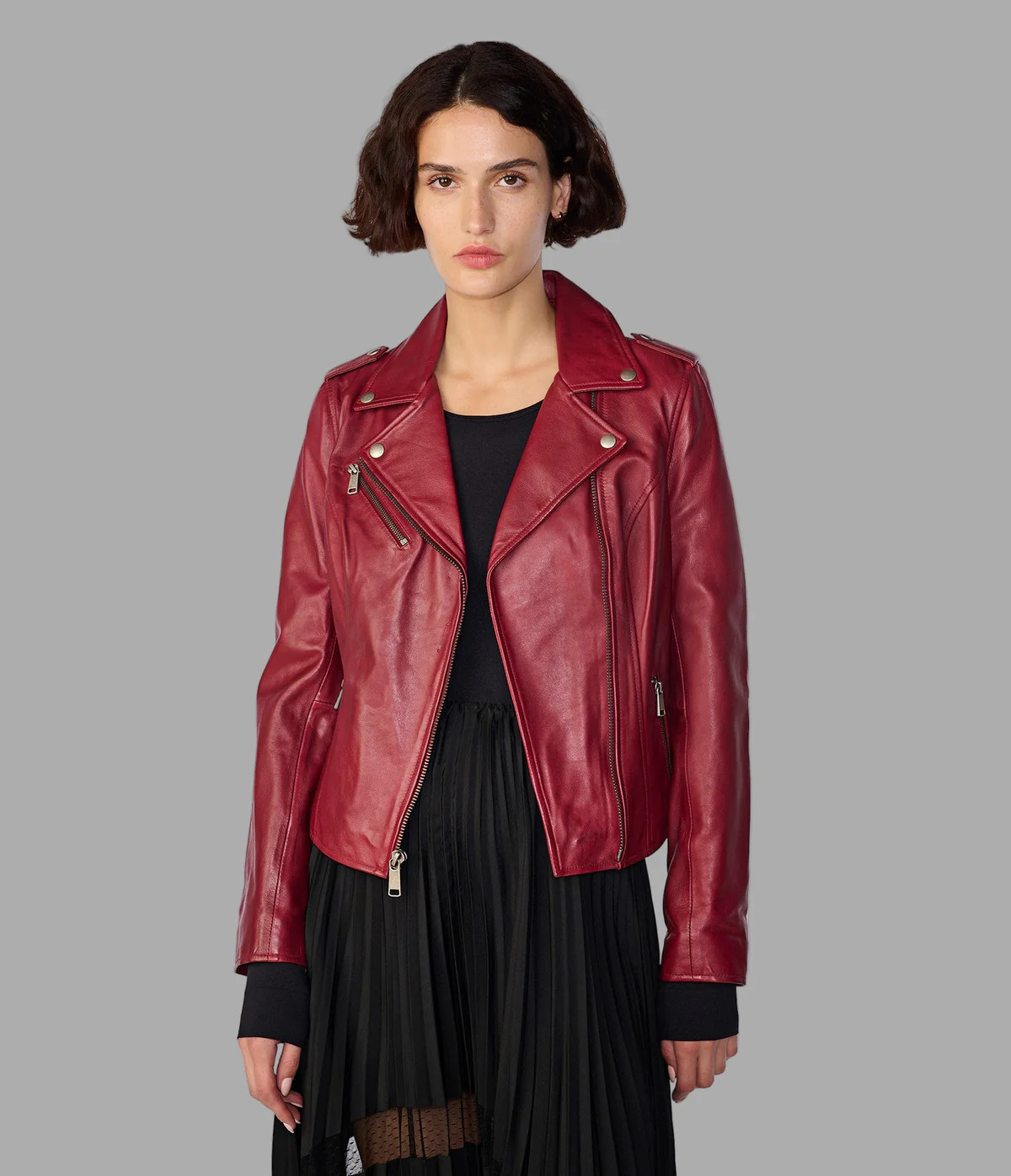 Madeline Asymmetrical Leather Jacket | Wilsons Leather
