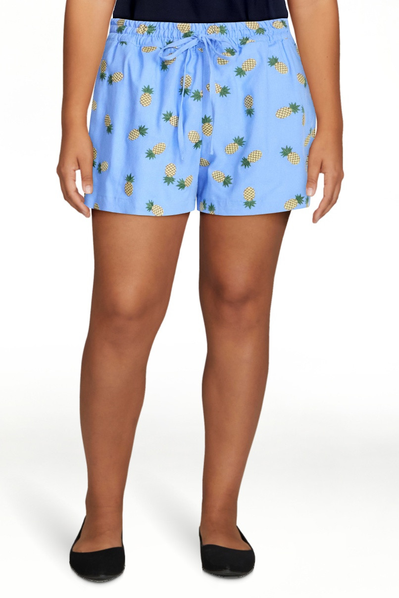 Free Assembly Women's and Women's Plus Linen Blend Print Shorts, 7" Inseam, Sizes XS-4X | Walmart (US)