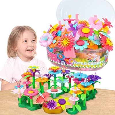 GILI Flower Garden Building Toys, Build a Bouquet Sets for 3, 4, 5, 6 Year Old Toddler Girls, Art... | Amazon (US)
